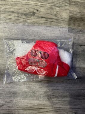 WWE Sasha Banks Red Plush Holiday Santa Hat with Sunglasses Graphic